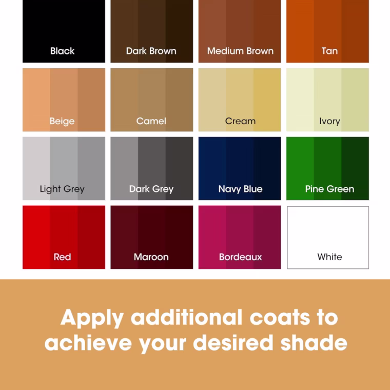 Furniture Clinic Leather Repair Balm color chart