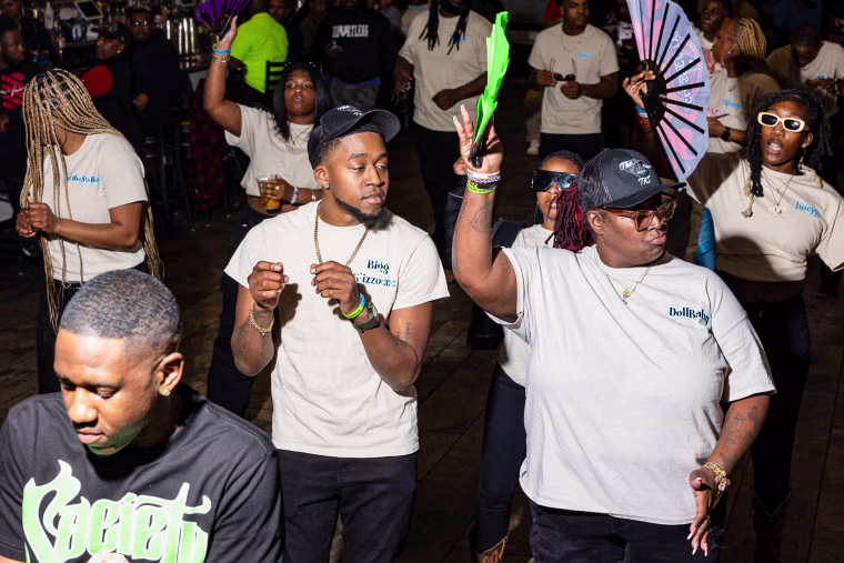 Donna and her son, Deonte, on the dance floor