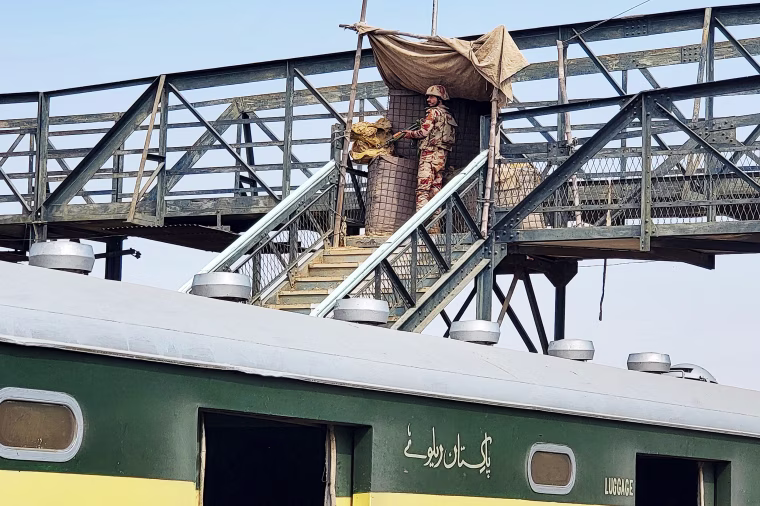 Militants bombed a section of the railway track and stormed the train on March 11 afternoon in southwest Balochistan province, where attacks by separatists have been on the rise. 