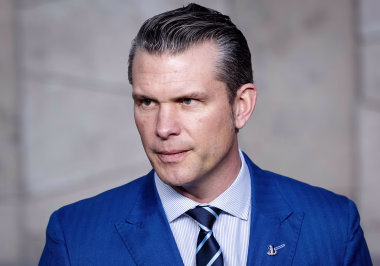 Defense Secretary Pete Hegseth at NATO headquarters in Brussels in February.
