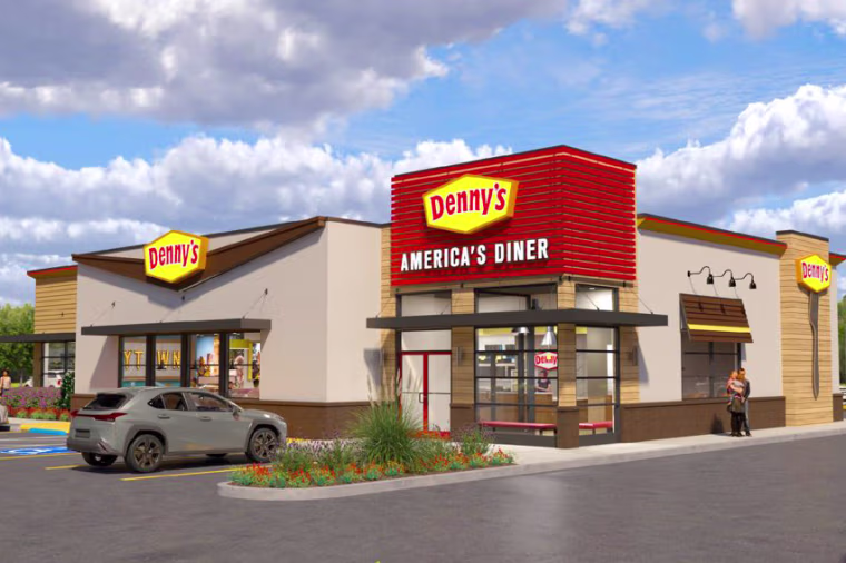 Denny’s is opting for a more streamlined exterior design.