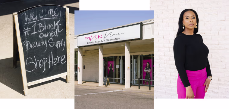 Pink Noire, a hair and beauty supply store in Memphis, Tenn., on April 16, 2025.