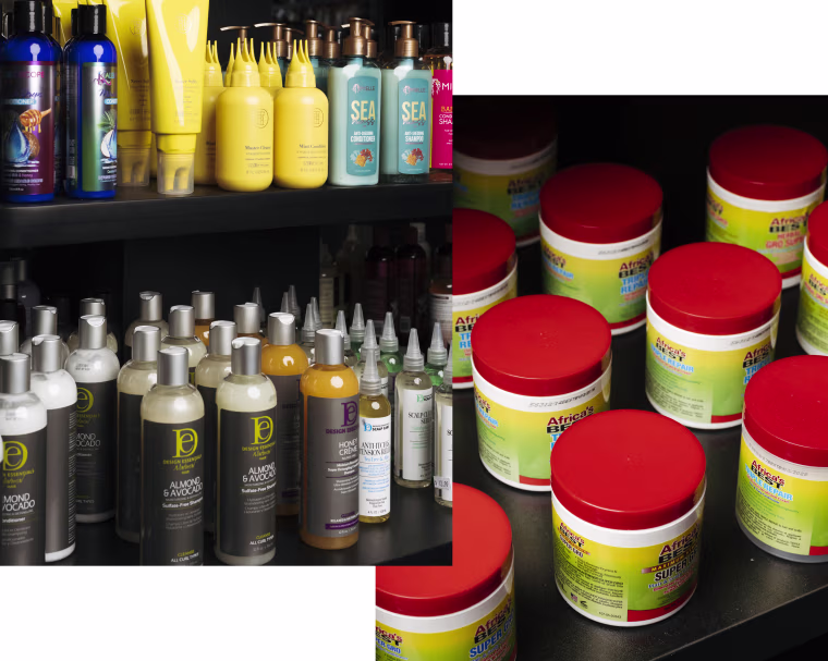Inside Pink Noire, a hair and beauty supply store in Memphis, Tenn., on April 16, 2025.