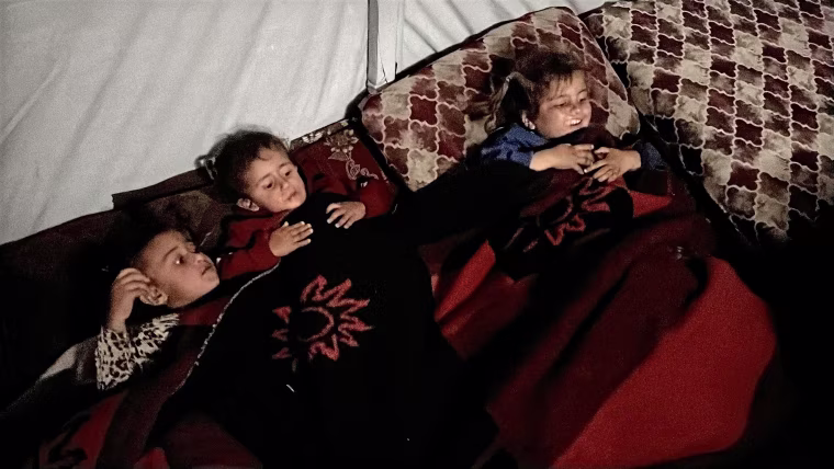 The children in bed.