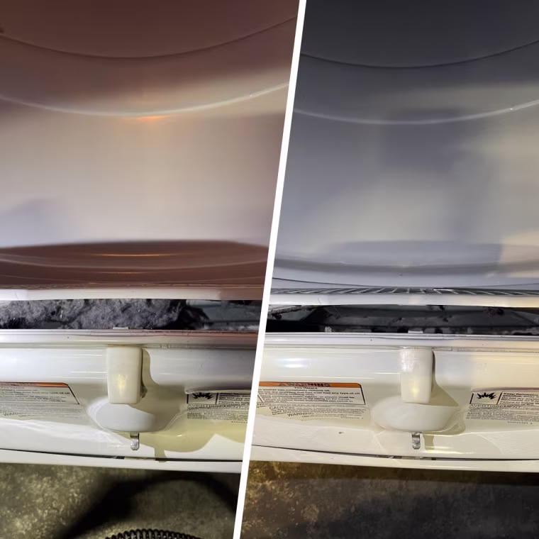 Sealegend Dryer Vent Cleaner Kit before and after use.