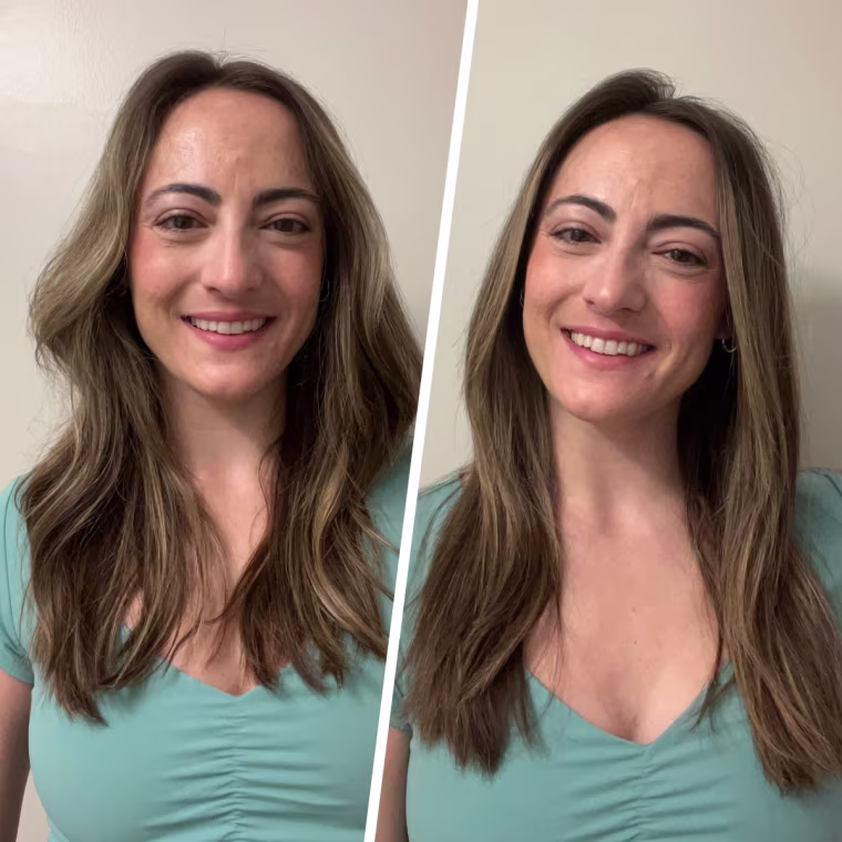 Shop TODAY audience development writer Danielle Murphy tries the Wavytalk Hair Straightener Brush.