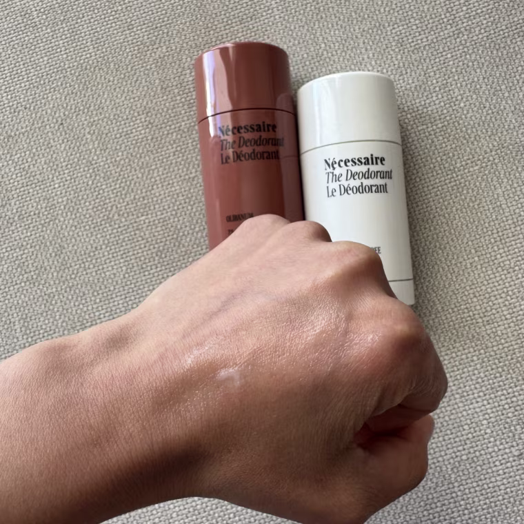 Necessaire’s The Deodorant swabbed on the back of a woman’s hand