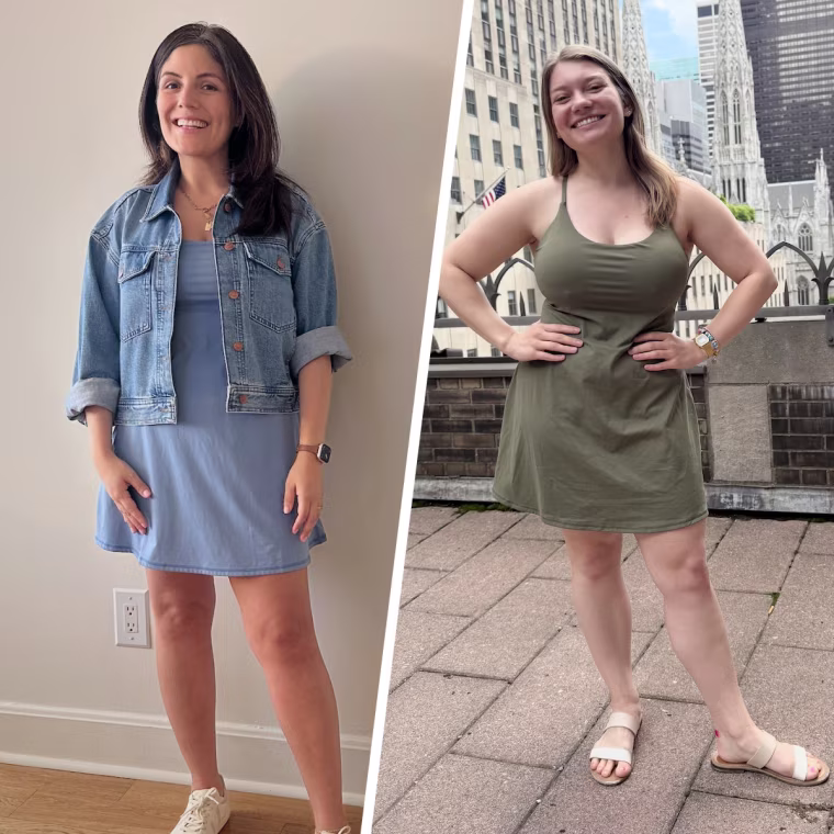 Shop TODAY editorial director Adrianna Brach and associate editor Sierra Hoeger try the Halara Softlyzero Plush Backless Active Dress - Easy Peezy Edition.