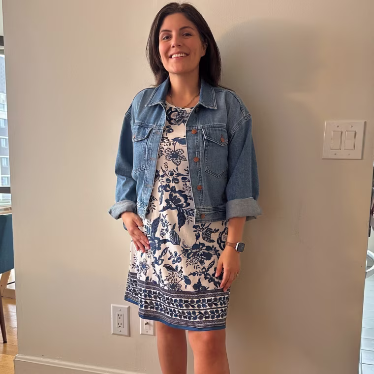 Shop TODAY executive editor Adrianna Brach wears the Ofeefan Sundress Cover Up with Pockets.