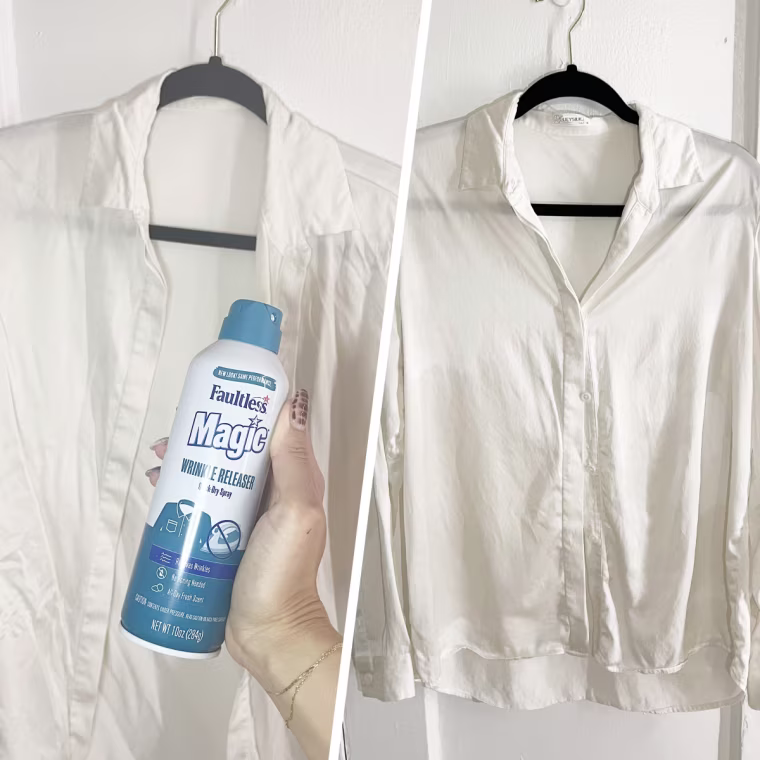 This spray was able to remove some of the wrinkles in the chest area and arms.
