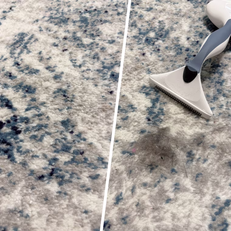 Garlin used the Gleener Lint Blade used on her rug to get rid of cat hair.