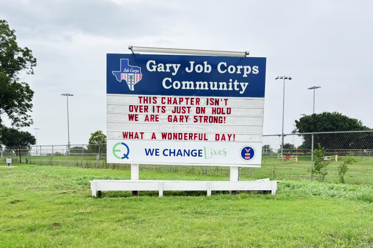 A sign outside the Gary Job Corps Center.