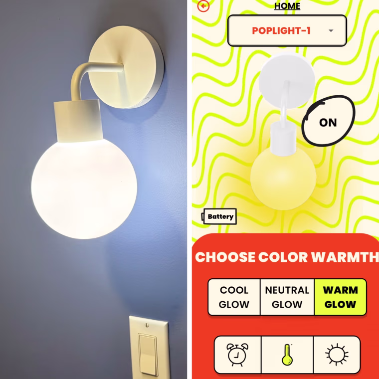 Screenshot of the Poplight app.