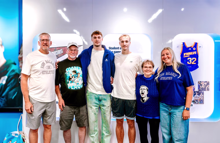 Cooper Flagg, third from left, with his family ahead of the 2025 NBA draft.