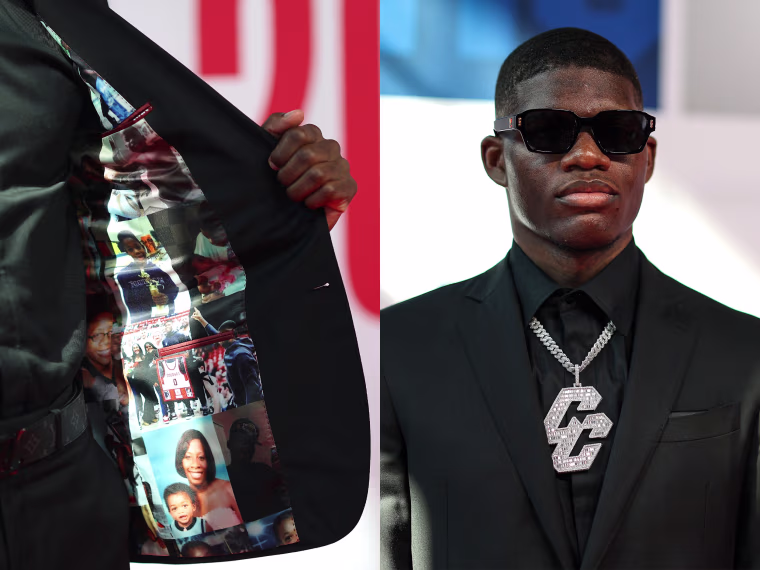 Cedric Coward on the red carpet prior to the 2025 NBA Draft - Round One at Barclays Center on June 25, 2025 in New York.