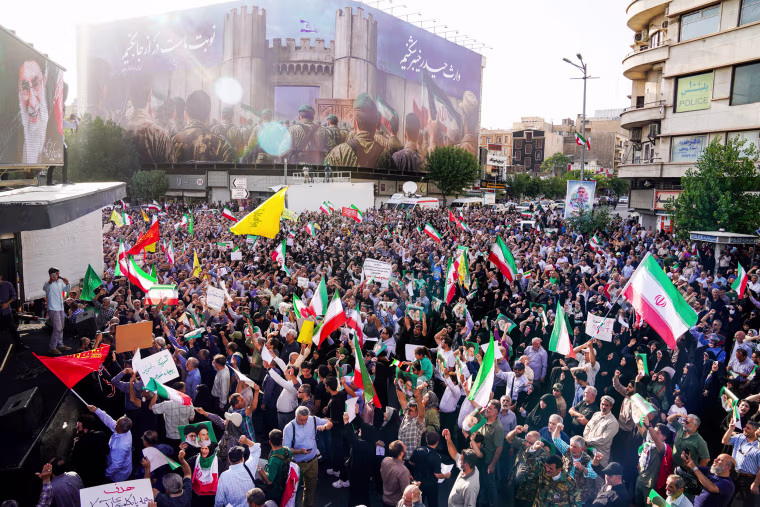 People in Tehran demand continued attacks on Israel and retaliation against the US