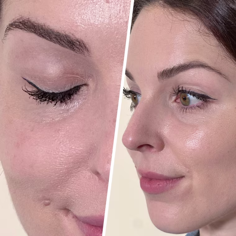 Associate editor Shannon Garlin wears the Iconic London Enrich & Elevate Lash Growth-Active Eyeliner.