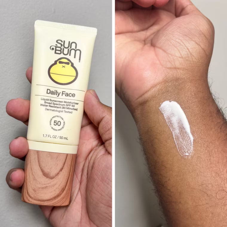 This Sun Bum sunscreen has the texture of a lotion and moisturizes the skin while protecting you from the sun.