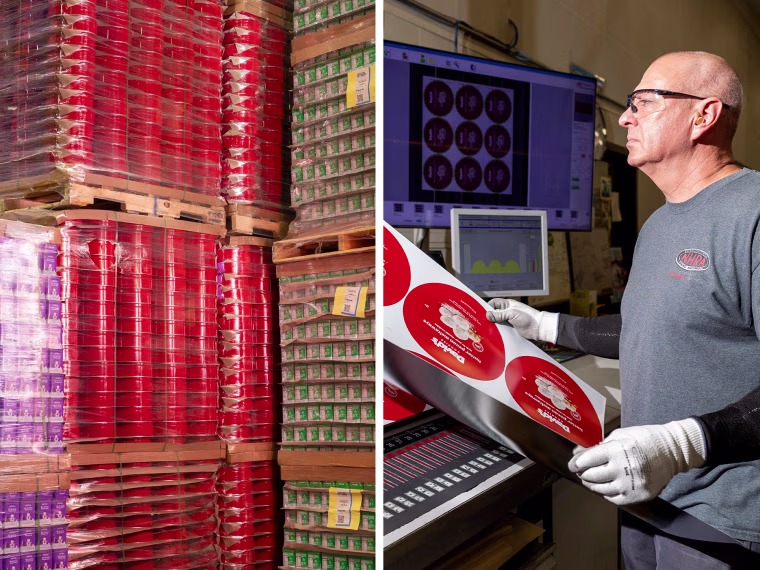 Alan Linsey monitors a printing press.