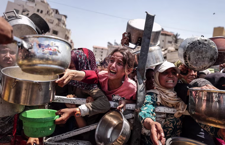 Food distributed to Palestinians struggling with hunger in Gaza