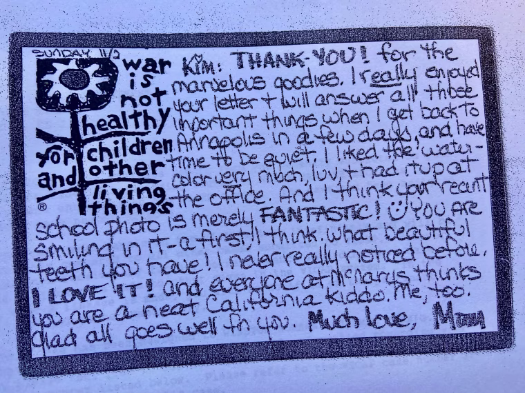 Nancy's letter to Kimberly
