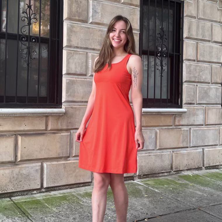 Media Coordinator Lauren Biggerstaff wears the Columbia Freezer III Dress.