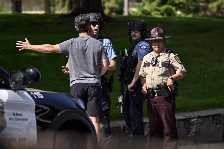 Law enforcement at the scene.