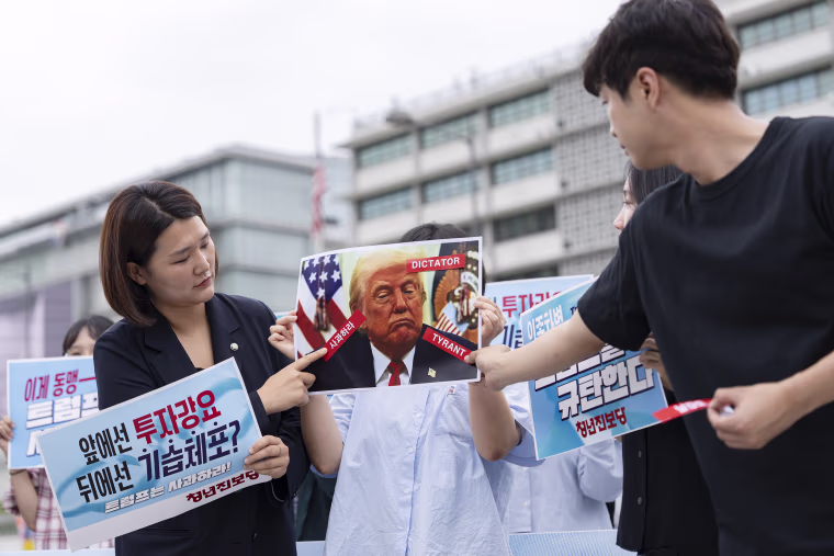 Progressive Party Targets Trump In Press Conference Over Korean Labor Detention