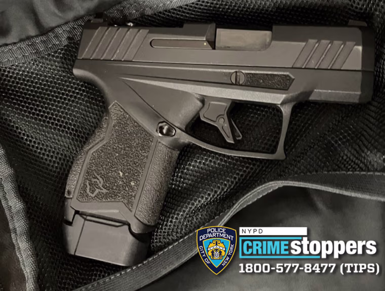 The NYPD contacted the a parent who consented to a search of the student’s belongings and police found a Taurus 9mm semi-automatic handgun in the student’s backpack.