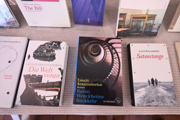 Books of Hungarian writer Laszlo Krasznahorkai 