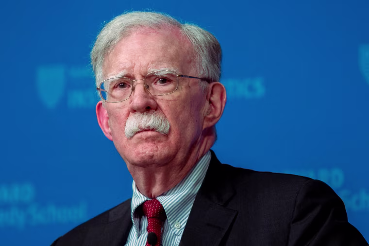 John Bolton, former US national security adviser, during Harvard Kennedy School's John F. Kennedy Jr. forum in Cambridge, Mass., on Sept. 29, 2025.