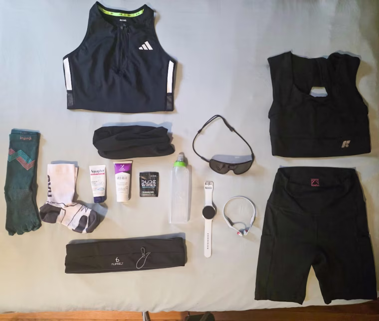 Espinal's running essentials include the Adidas top.