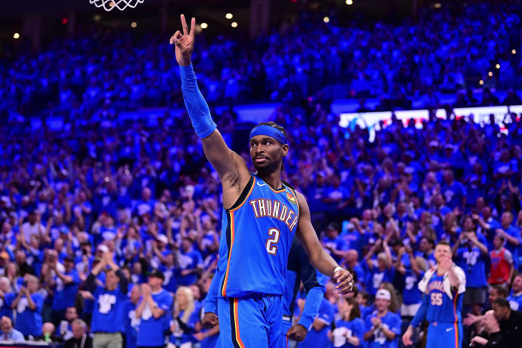 Shai Gilgeous-Alexander during game seven of the Western Conference semifinals on May 18, 2025 in Oklahoma City.