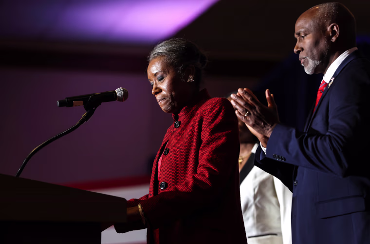 Image: Virginia's Republican Gubernatorial Candidate Winsome Earle-Sears Holds Election Night Party In Leesburg