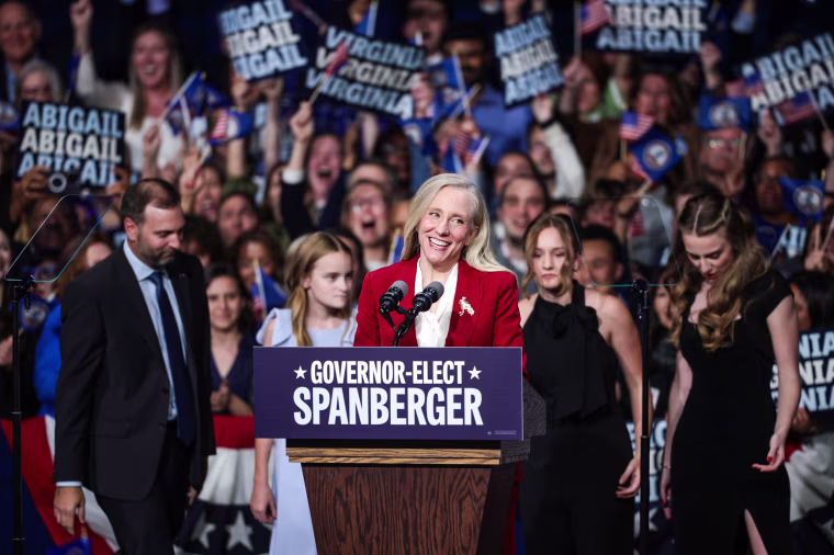 Image: Virginia's Democratic Gubernatorial Candidate Abigail Spanberger Holds Election Night Party In Richmond