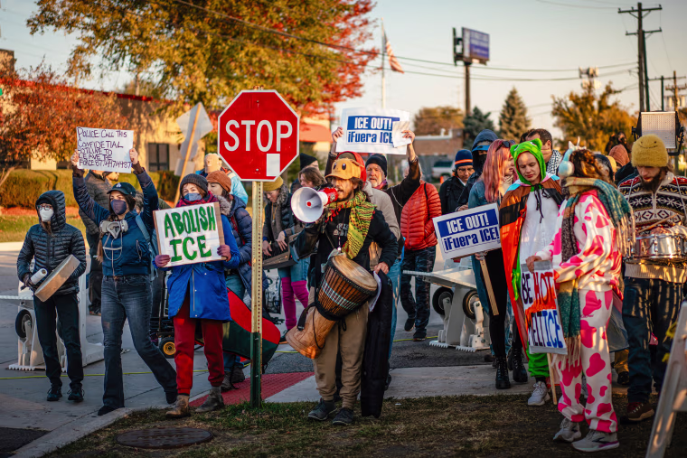 Protests Continue Outside Chicago-Area ICE Facility.