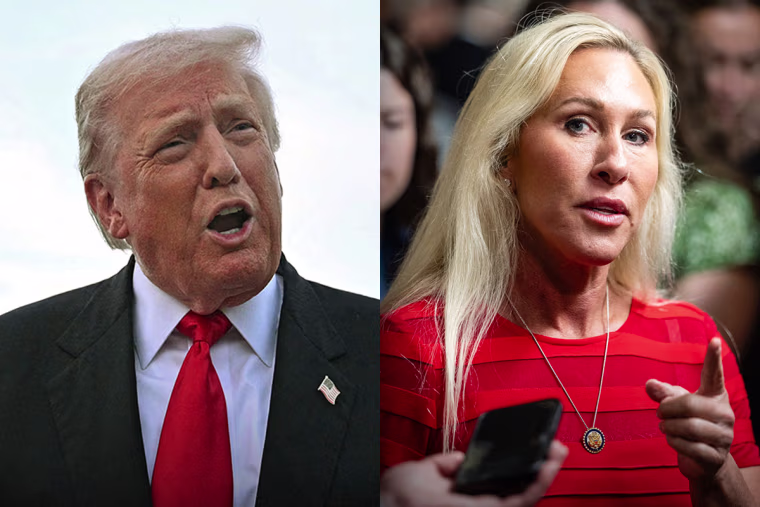 President Donald Trump; Rep. Marjorie Tayor-Greene, R-Ga.