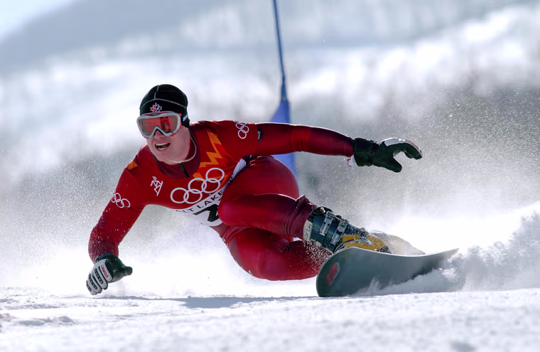 Canada's Ryan Wedding competes in a snowboarding event at the 2002 Olympics in Salt Lake City.
