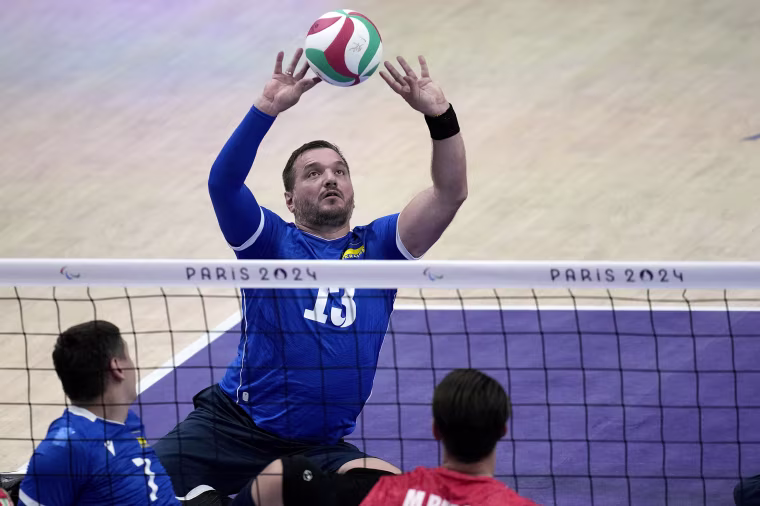 Melnyk competing at the 2024 Paralympics in Paris.