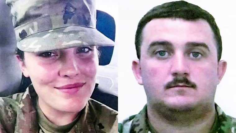 Sarah Beckstrom, left, and Andrew Wolfe, the National Guard members who were shot in Washington, D.C., on Wednesday.