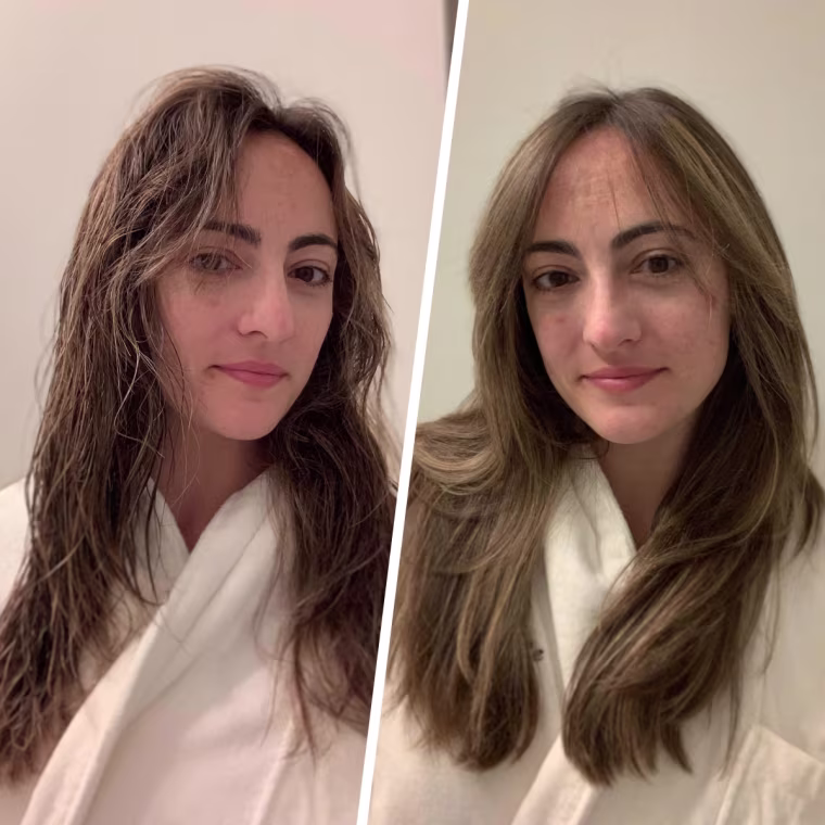 Commerce writer Danielle Murphy before and after using the Laifen SE 2.