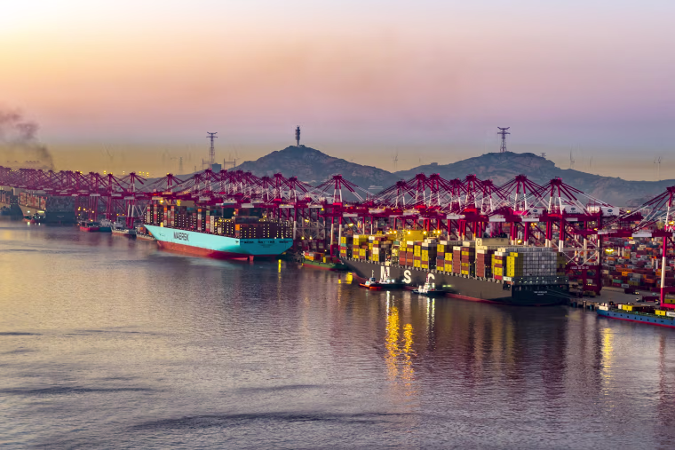 Yangshan Deepwater Port Container Terminal in Shanghai