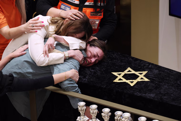 Funeral Of Rabbi Eli Schlanger Who Was Killed In Bondi Shooting