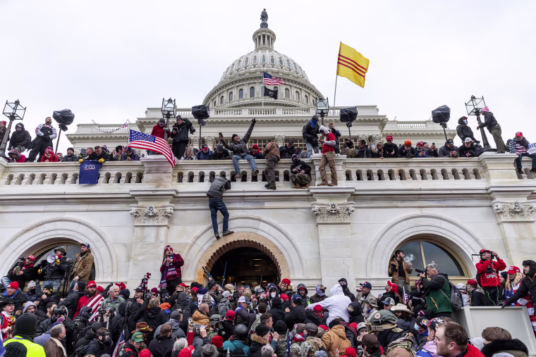 Protesters seen all over Capitol building where pro-Trump