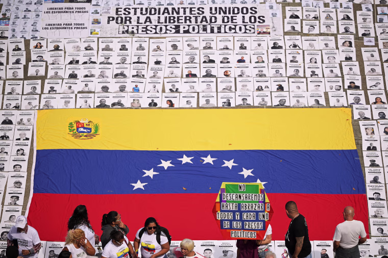 Protest demanding the release of prisoners, in Caracas