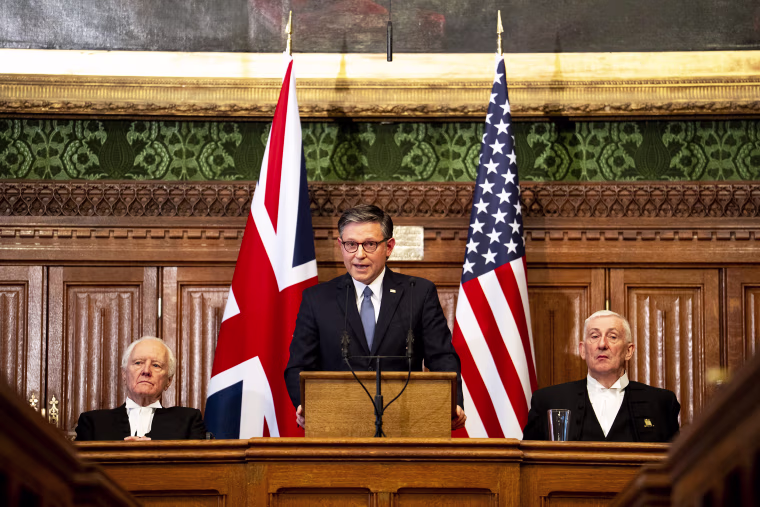 Image: US Speaker Johnson Addresses UK Parliament