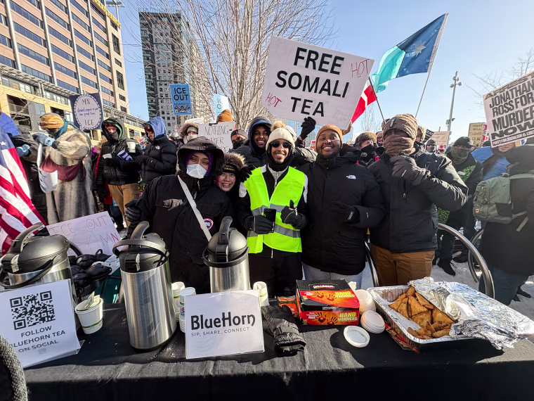 Yubi Hassan at the ICE Out protest in Minneapolis, MN on January 23, 2026.