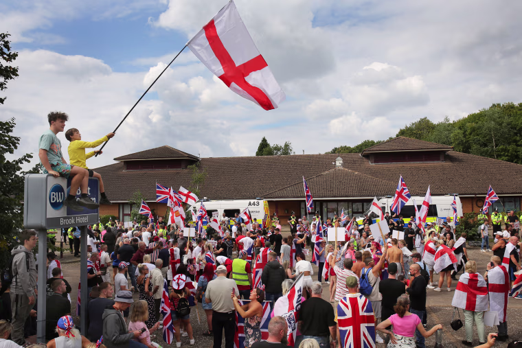 Anti-migrant Hotel Protest And Counter-Protests Take Place Across The UK