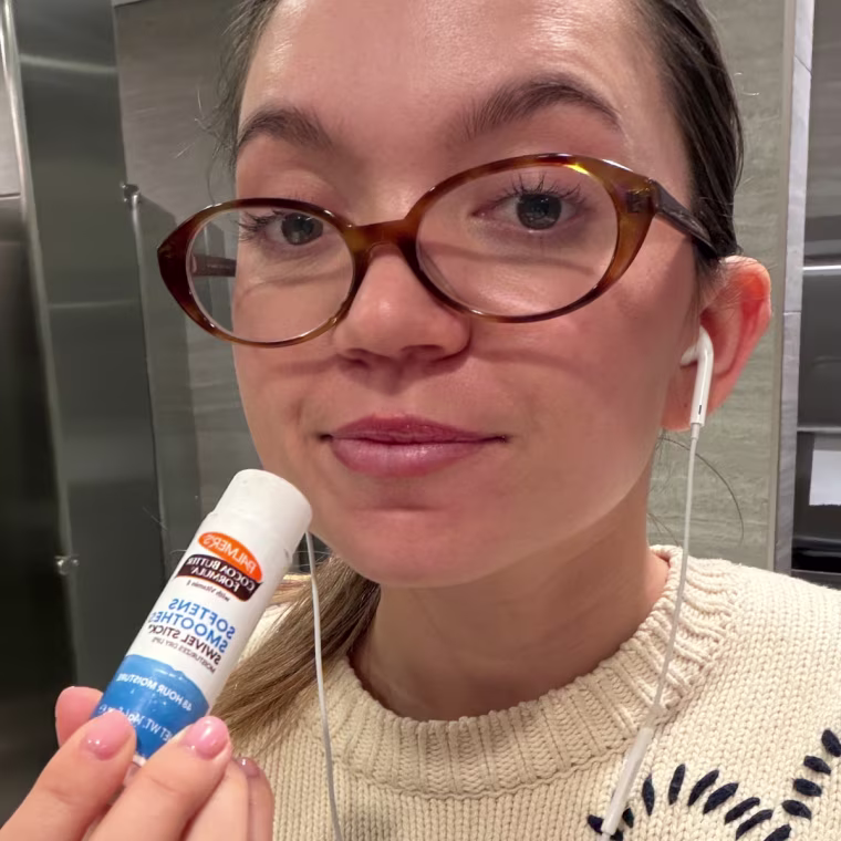 Danbara loves the smell and long-lasting moisture of Palmer’s Cocoa Butter Lip Balm