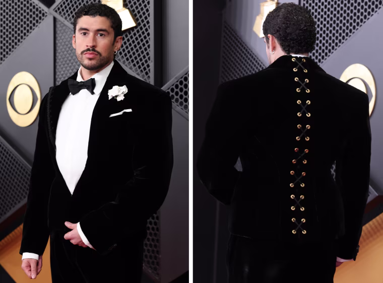 Bad Bunny looks dapper in Schiaparelli.